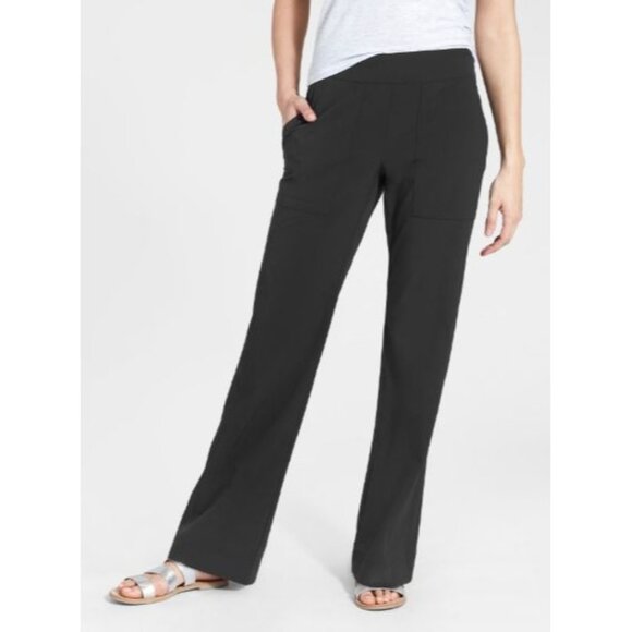 Athleta Black Chelsea High Rise Wide Leg Pant 4 - Picture 1 of 8